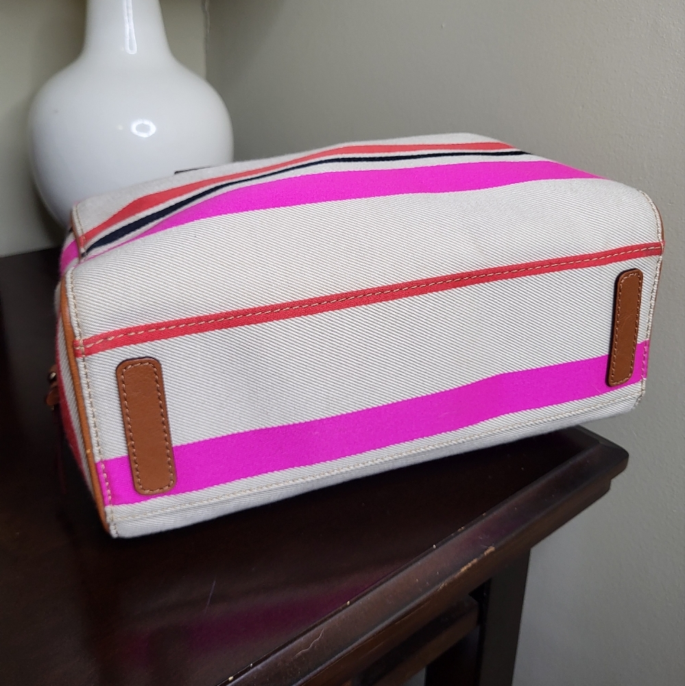 Kate Spade Pink Stripe Fabric Boston Bag - Picture 6 of 9